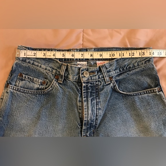 Vintage Lucky Brand Low Rise Flare Dungaree Jeans - 10 / 30 - Picture 7 of 12